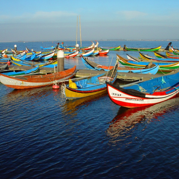 Colorful fishing boats in Aveiro